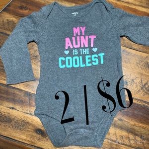 My aunt is the coolest long sleeve gray bodysuit